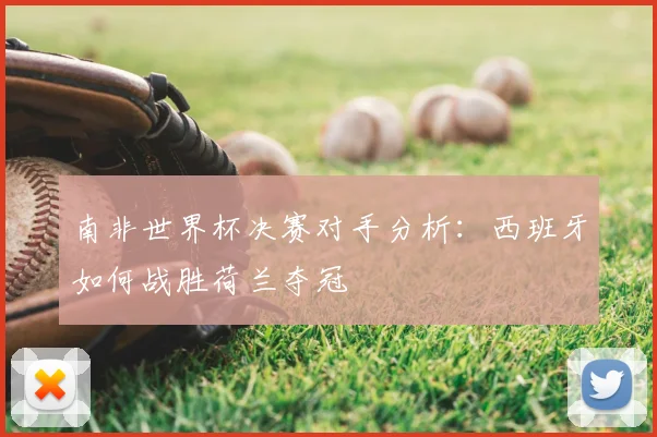 南非世界杯决赛对手分析：西班牙如何战胜荷兰夺冠